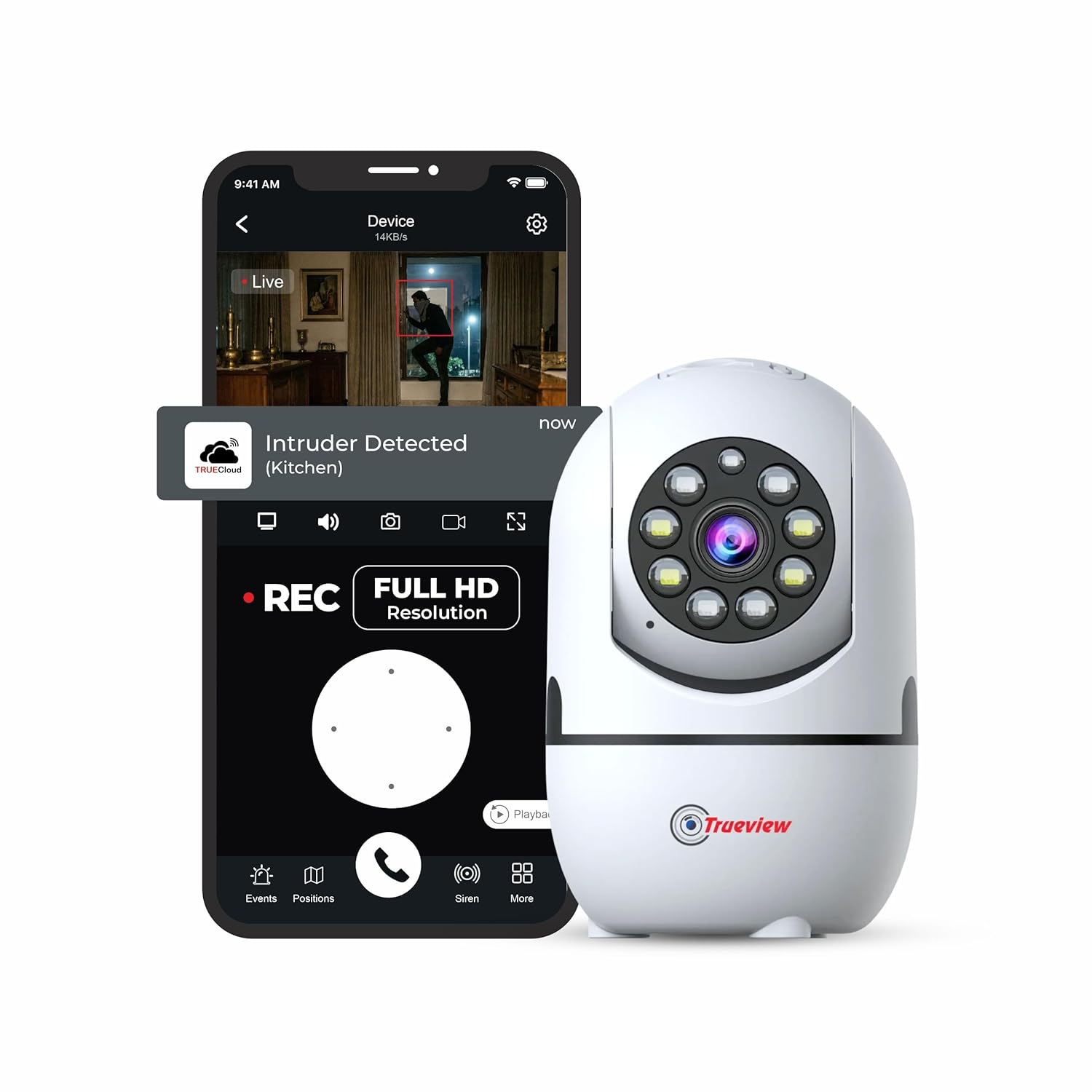 Trueview 2MP Smart CCTV Wi-fi Home Security Camera